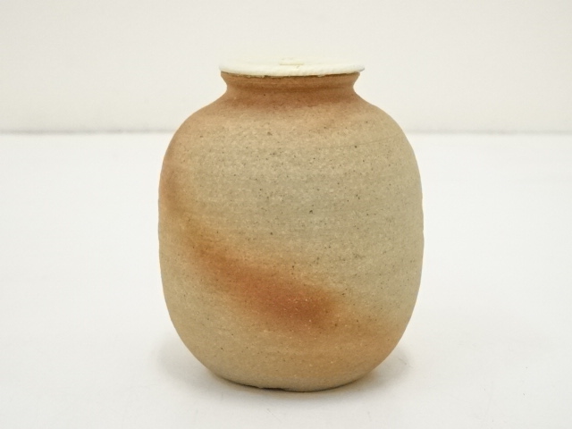 備前焼き　　茶入れ 道具 ] - 道具 備前焼 熊山造 茶入（仕覆付）（共箱）□z | ネット